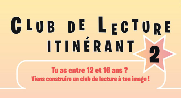 Club de lecture itinérant pour les ados le 14.9